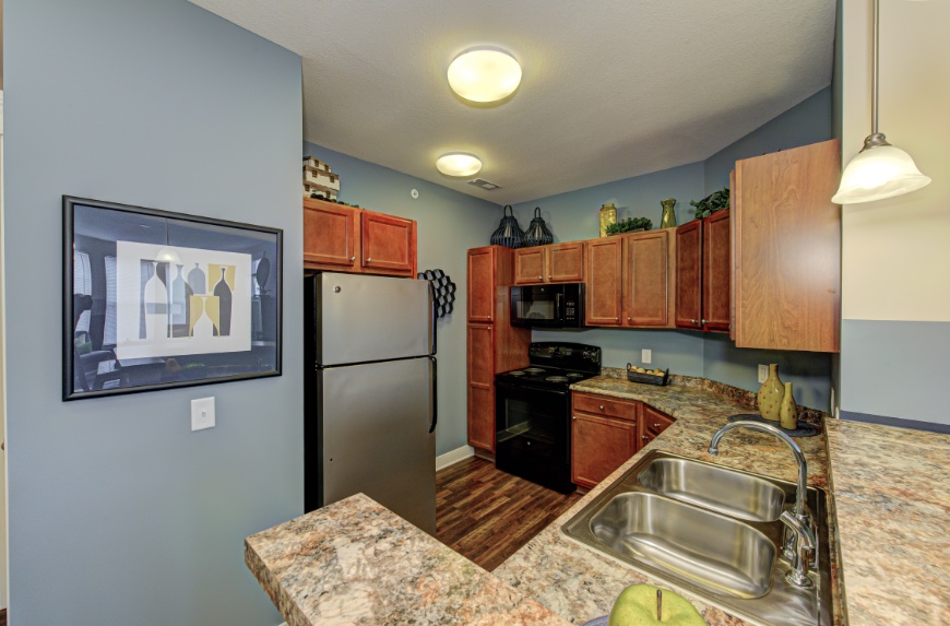 Open Kitchen with Storage in Indianapolis.